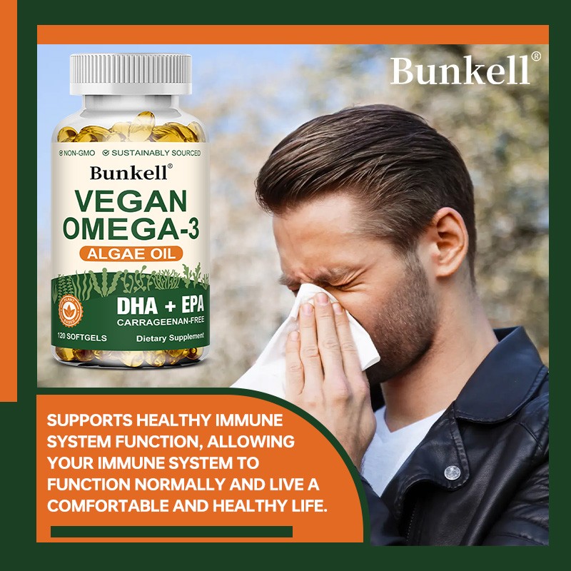 Omega 3 Algae Oil Softgels Improve Heart Brain Eye Immune Health 30-120 Pills
