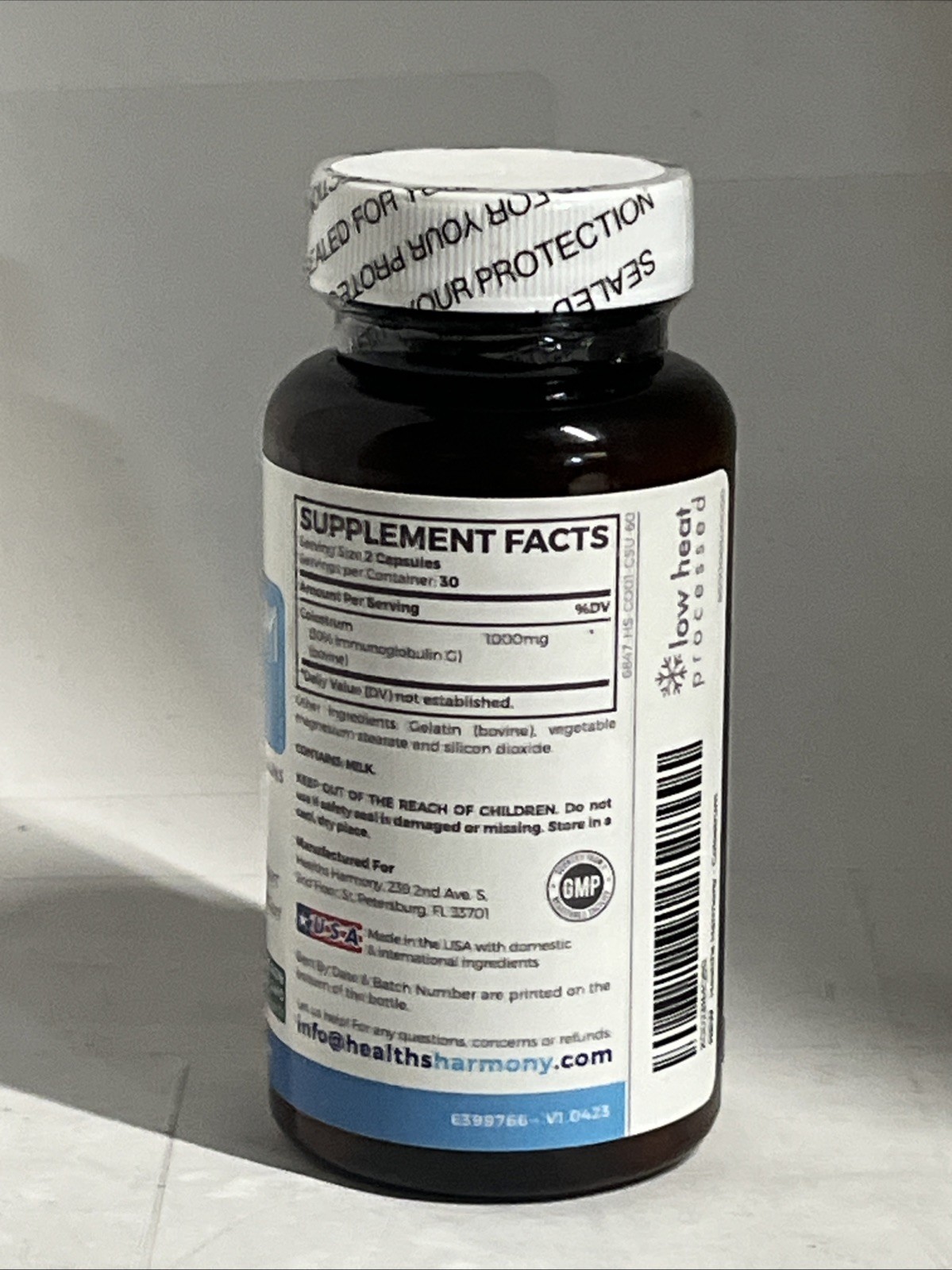 Health’s Harmony Colostrum 1,000mg 30% IgG Immunoglobulins Immune Support 60ct