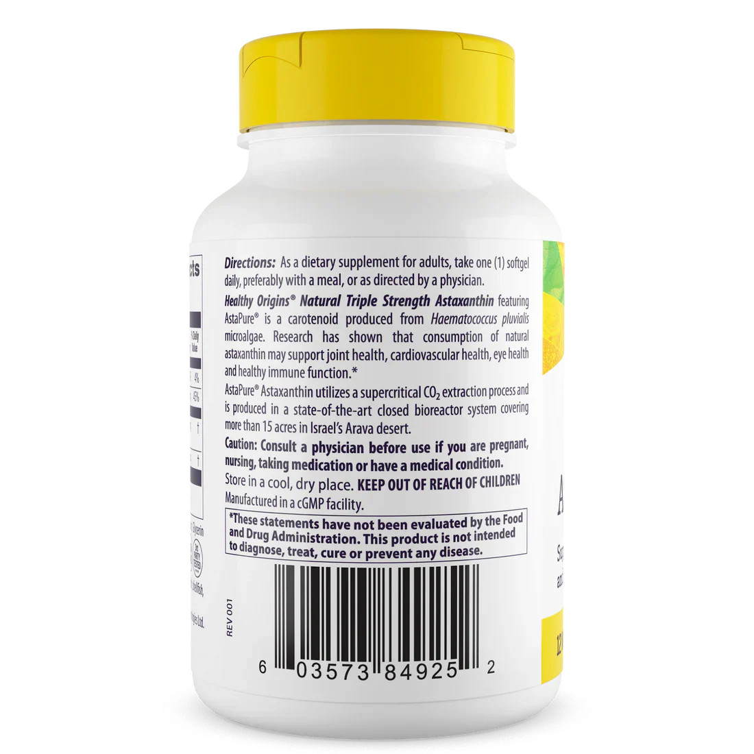 Healthy Origins Natural Triple Strength Astaxanthin 12 mg | 60 Softgels
