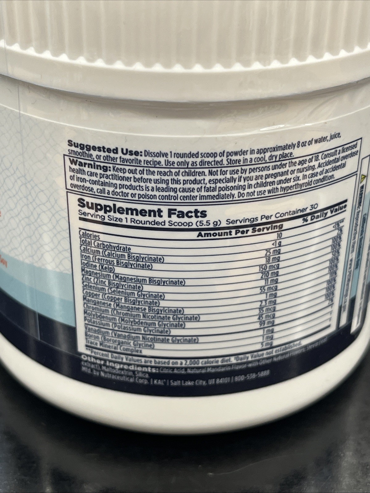 Kal Trace Minerals + Drink Mix Mandarin 5.8 oz