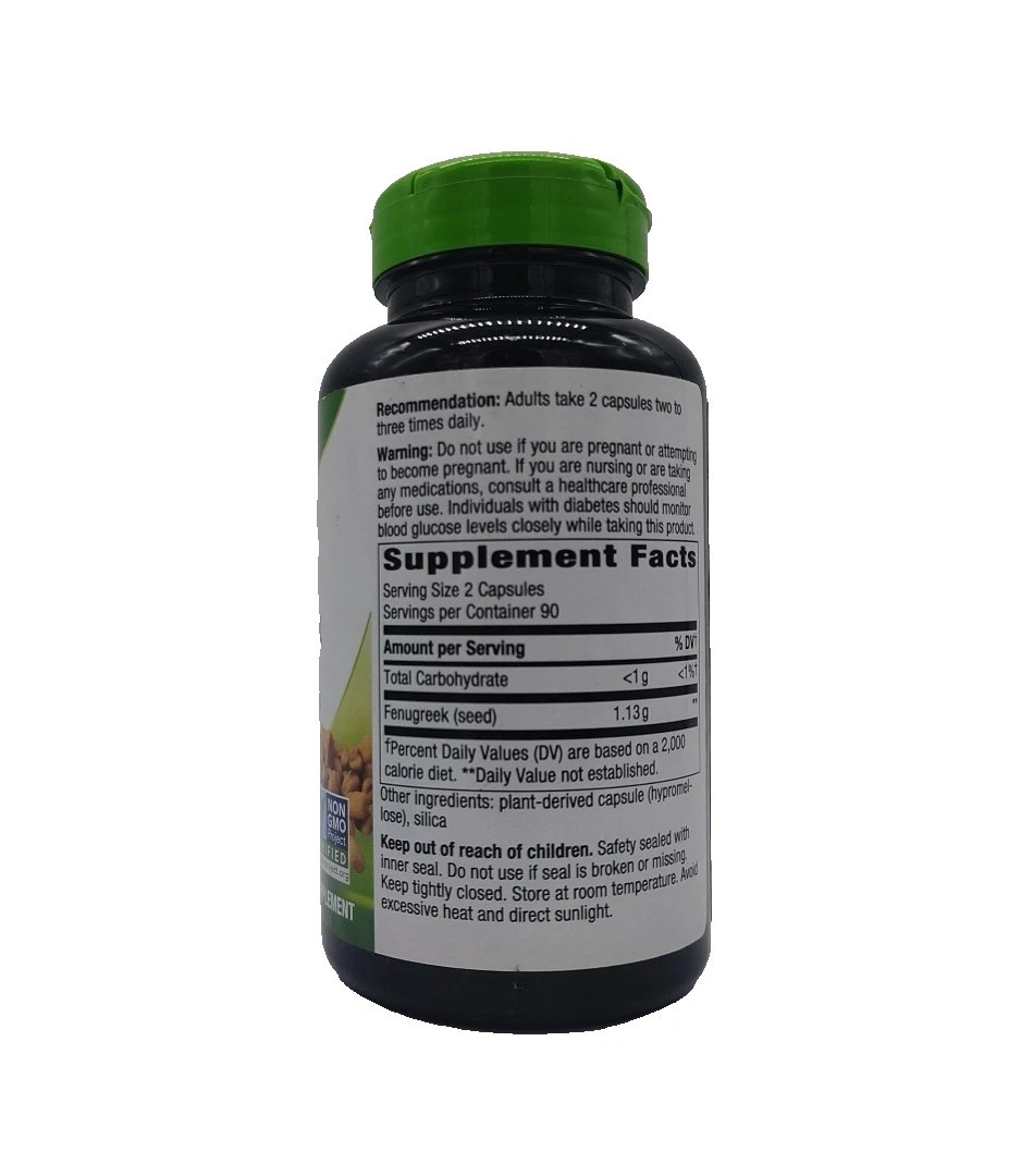 (2 X 180) PACK 360 CAPSULES NATURE’S WAY FENUGREEK SEED Herbal Supplement Womens