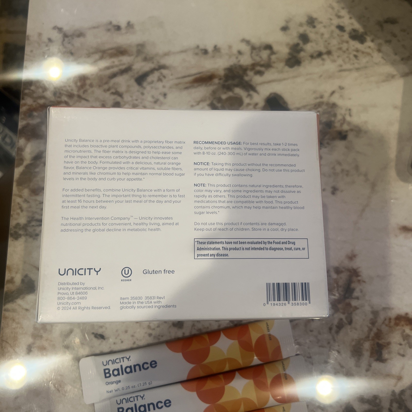 UNICITY Balance Cholesterol Support Drink Mix 30 Stick Pack (ORANGE) Exp 06/2026