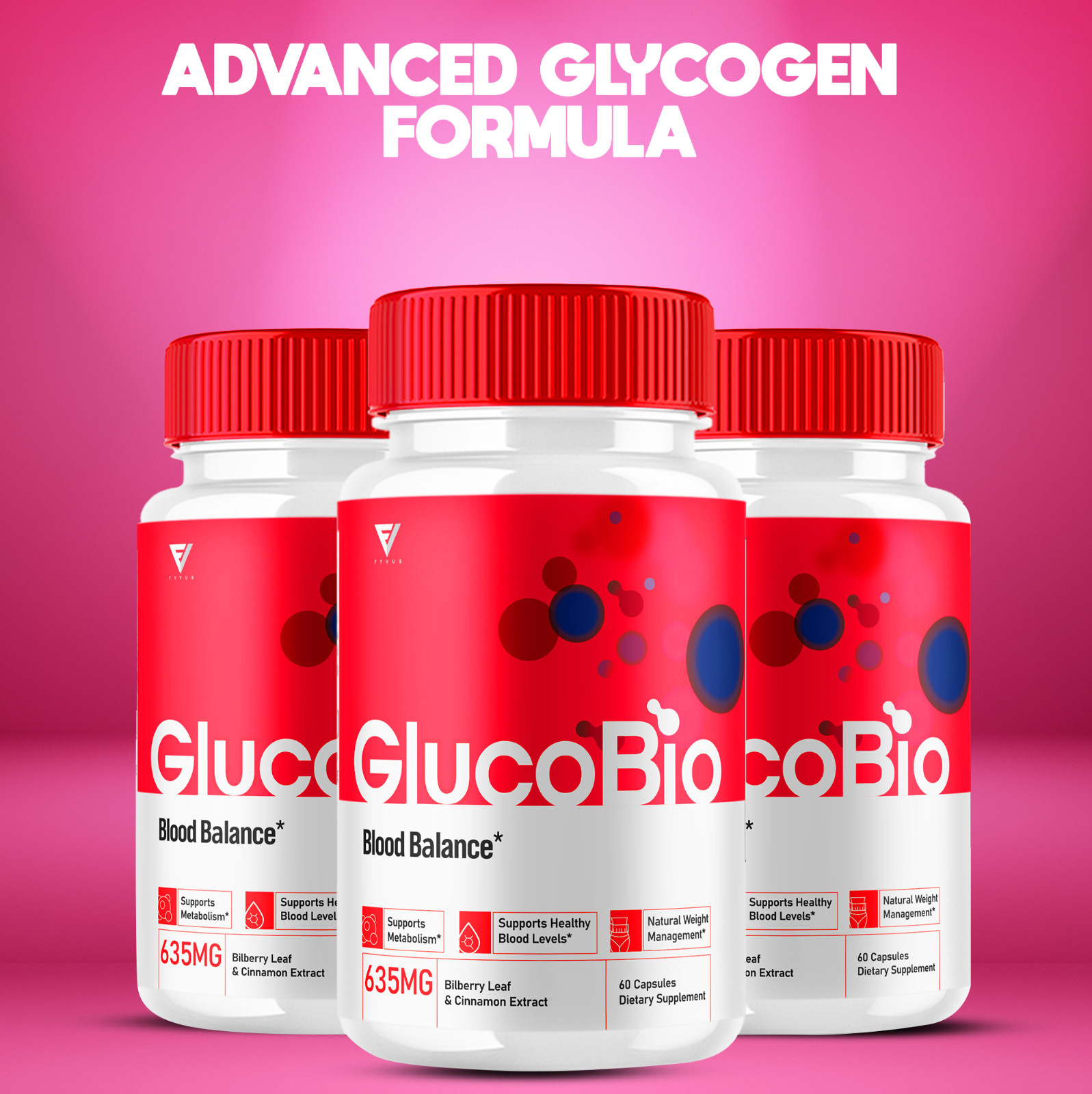 (2 Pack) Glucobio Advanced Health & Wellness Blood Support Pills (120 Capsules)