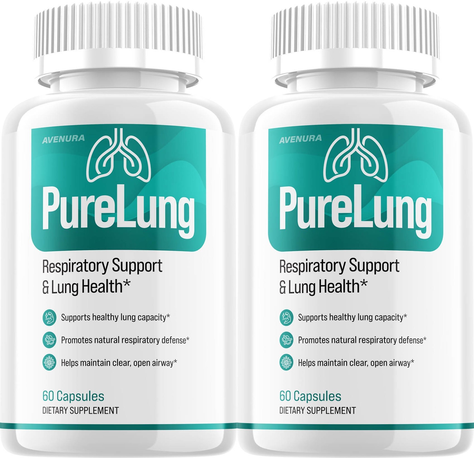 (2 Pack) PureLung Capsules – Pure Lung Pills Natural Blend Breathing Support