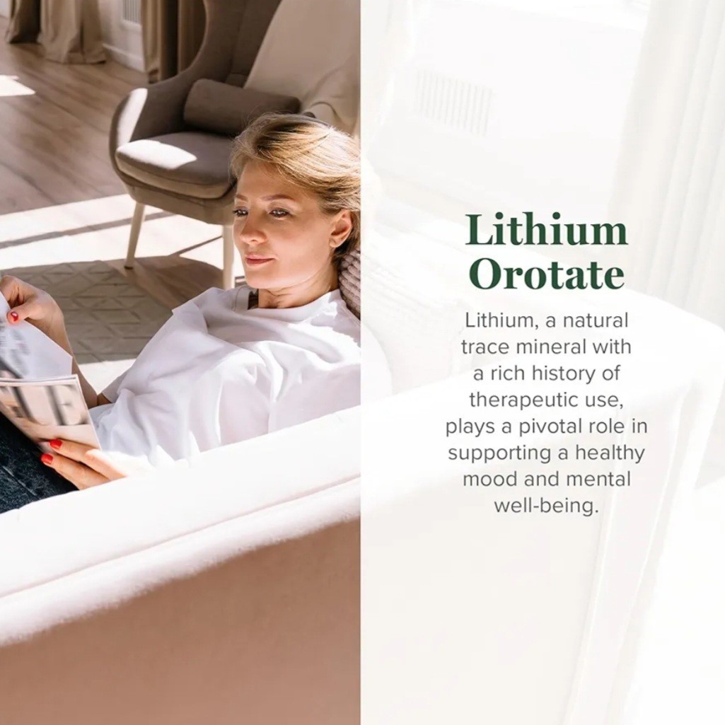Global Healing Lithium Orotate 10mg Non-GMO Gluten Free Vegan Friendly 60 Caps