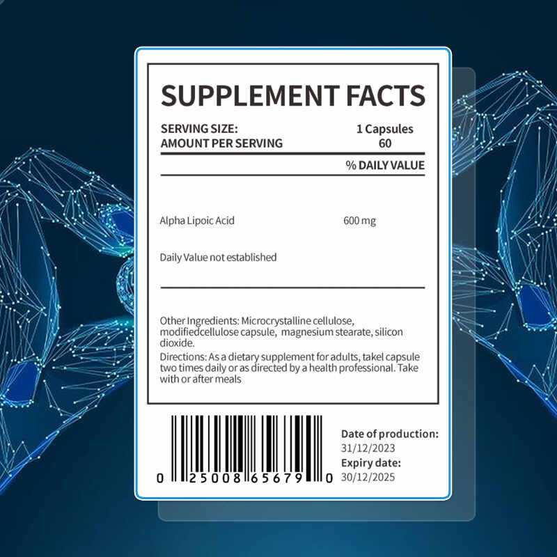ALPHA LIPOIC ACID extract capsule FREE RADICAL SCAVENGER Supports antioxidant