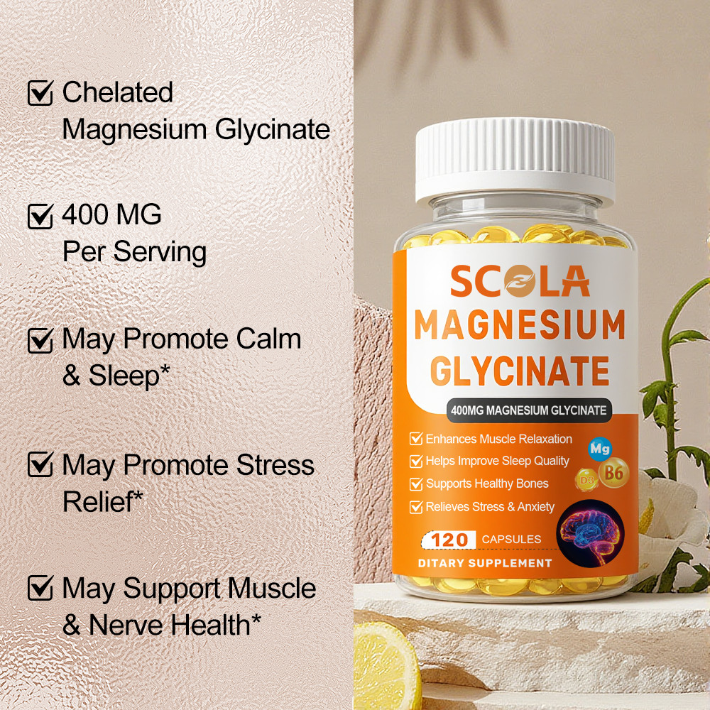 Magnesium Glycinate Capsules 400mg Per Serving – Highest Potency Capsules