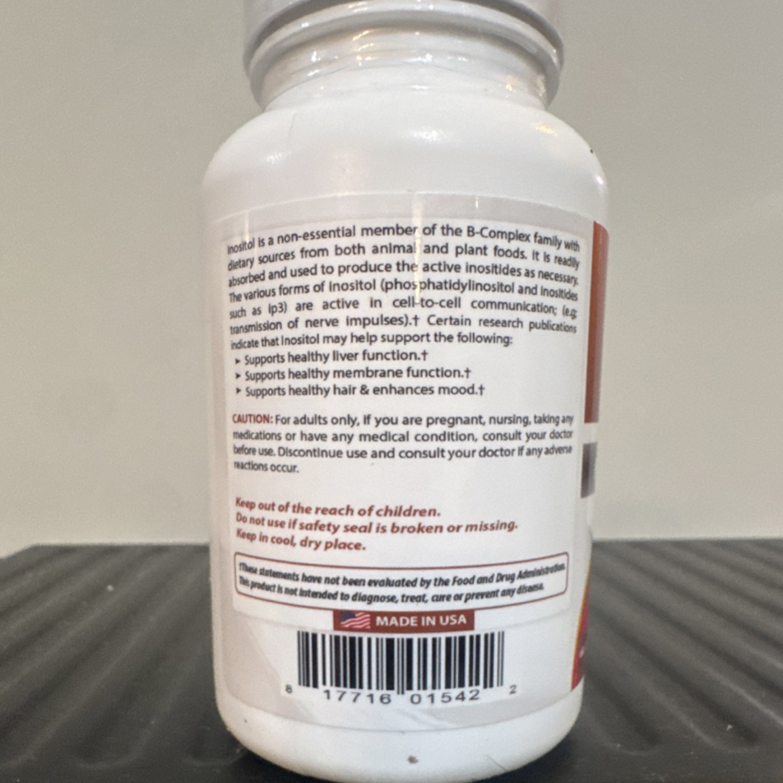 Best Naturals Inositol 1000mg Mood Support Vegetarian Gluten-Free 60 Tablets