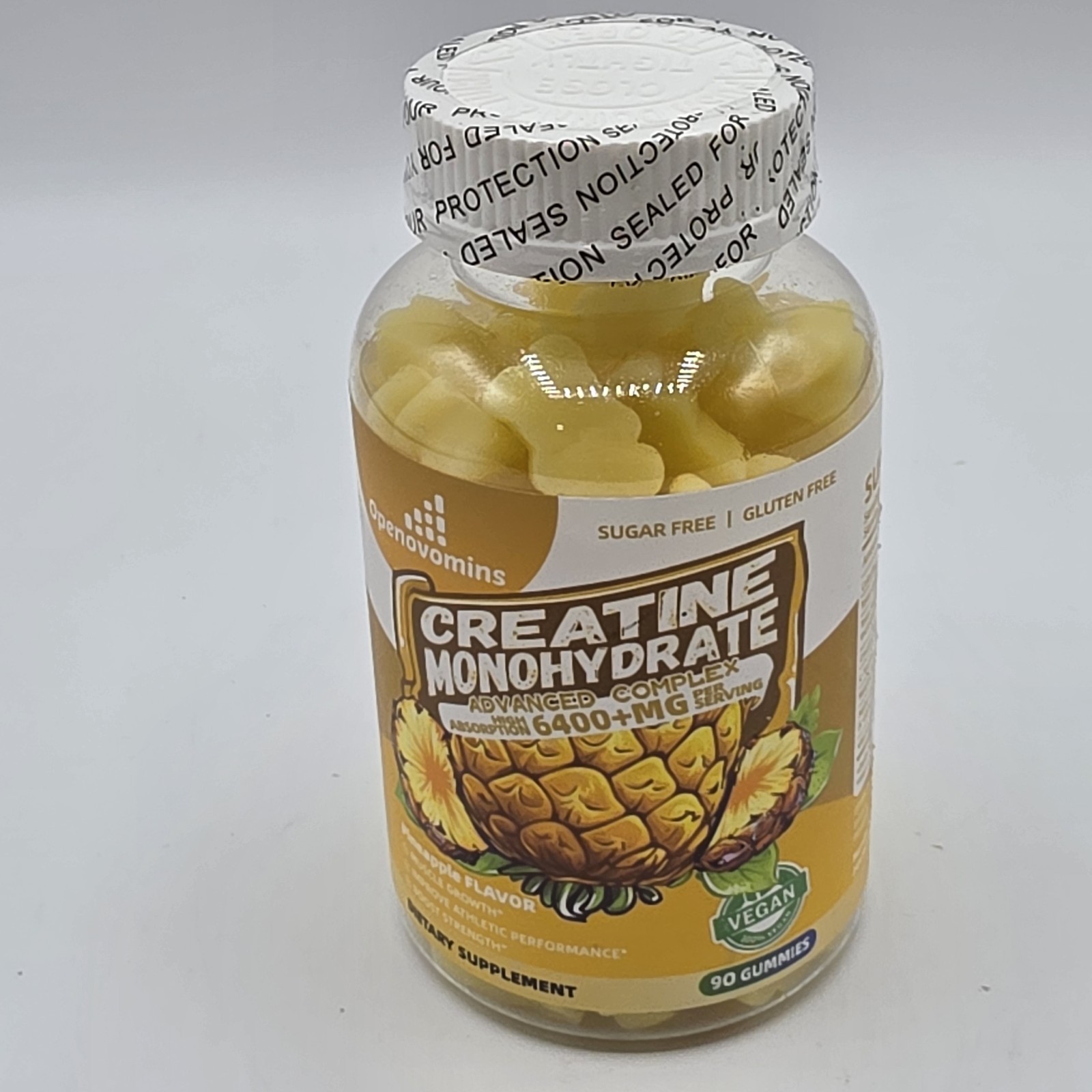 Openovomins Creatine Monohydrate Complex Gummies Pineapple 6400mg 90CT 11/26