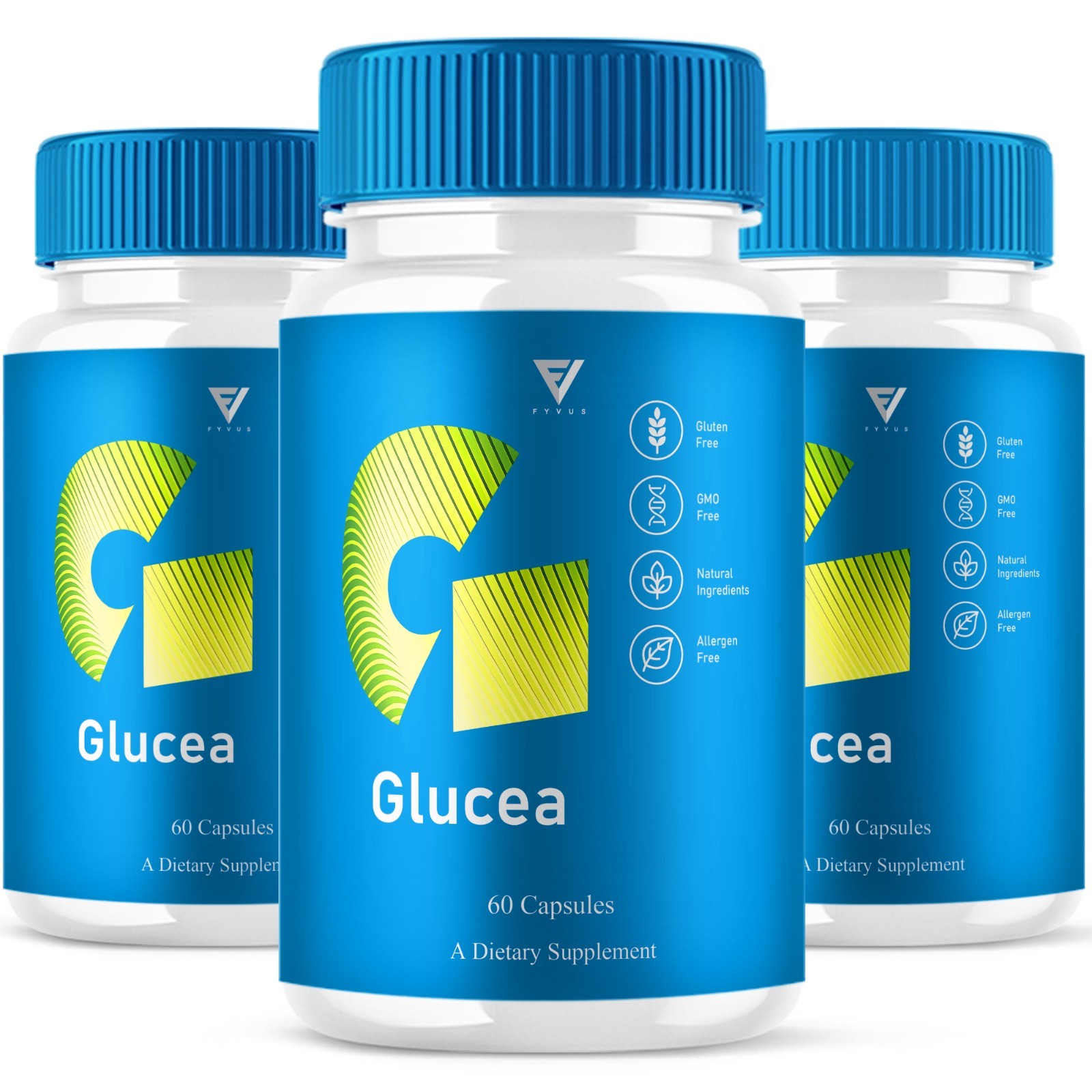 (3 Pack) Glucea Blood Support, Glu Cea Formula (180 Capsules)