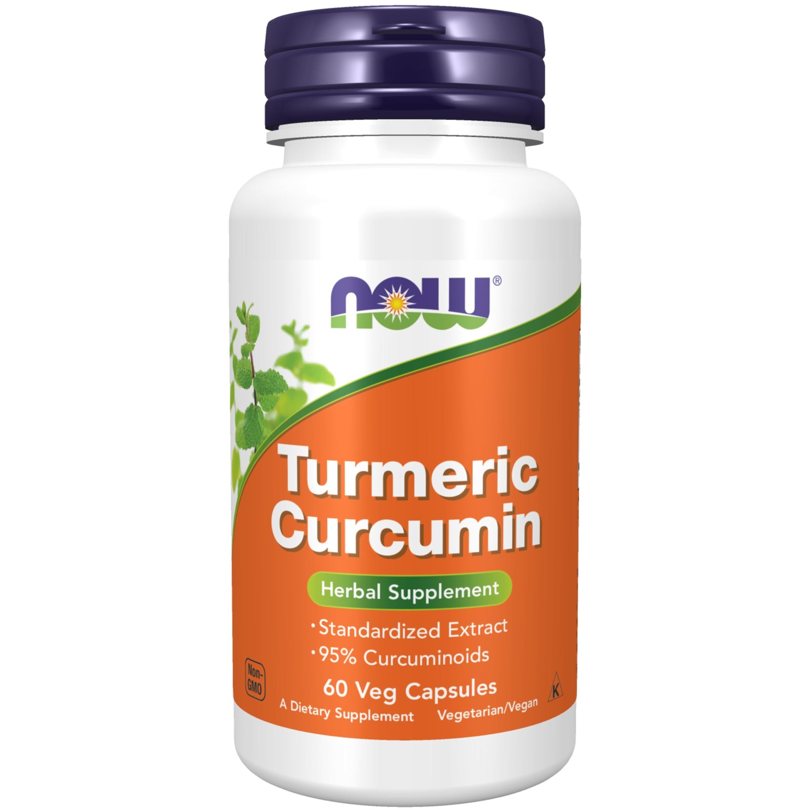 NOW Foods Supplements, Turmeric Curcumin, 60 Count (Pack of 1), Yellow/Orange