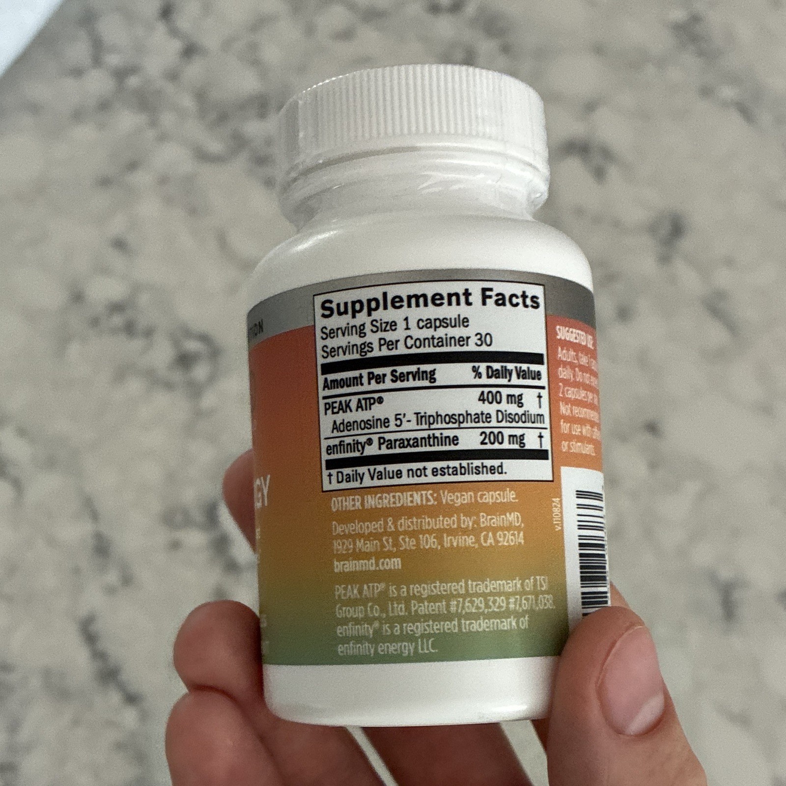 brainMD Peak Energy Energy Support Focus & Performance 30ct Vegan Capsules