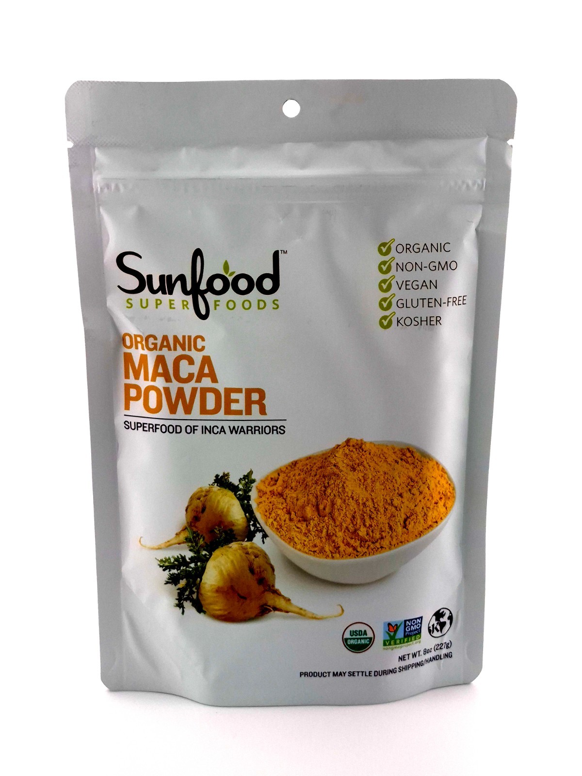 Organic Maca Powder 8oz Sunfood Superfoods For Energy, Hormones & Libido Support