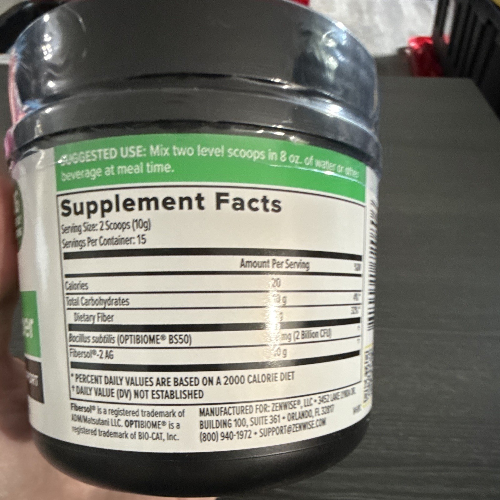 Zenwise Daily Prebiotic Fiber Powder Gut Support + Bacillus subtilis 5.29oz