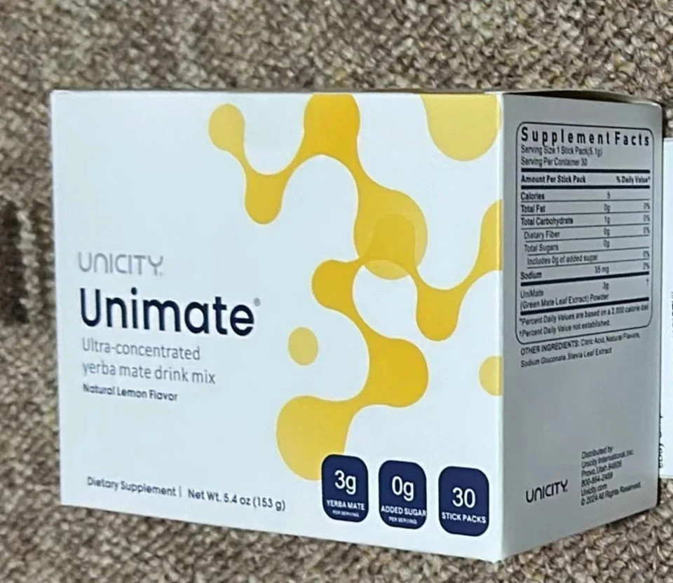 Unicity Unimate Lemon Flavor Packs – 30 Counts
