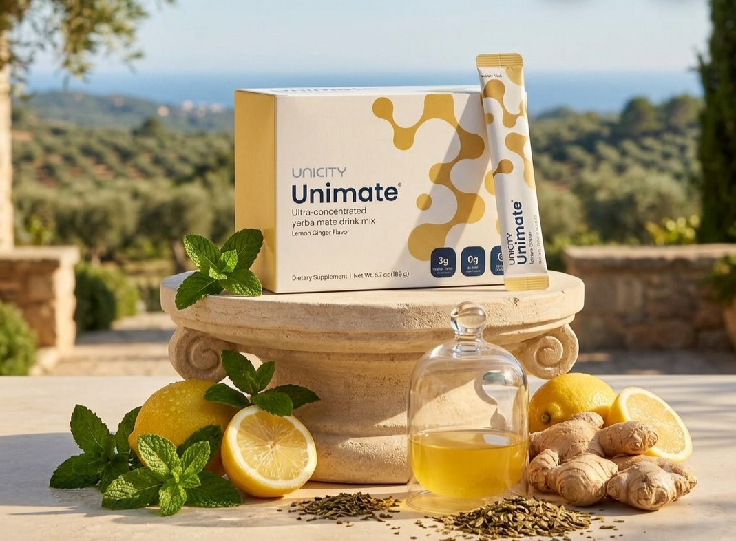 Unicity Unimate Lemon Flavor Stick Packs 30 Count Yerba Mate Energy Focus drink