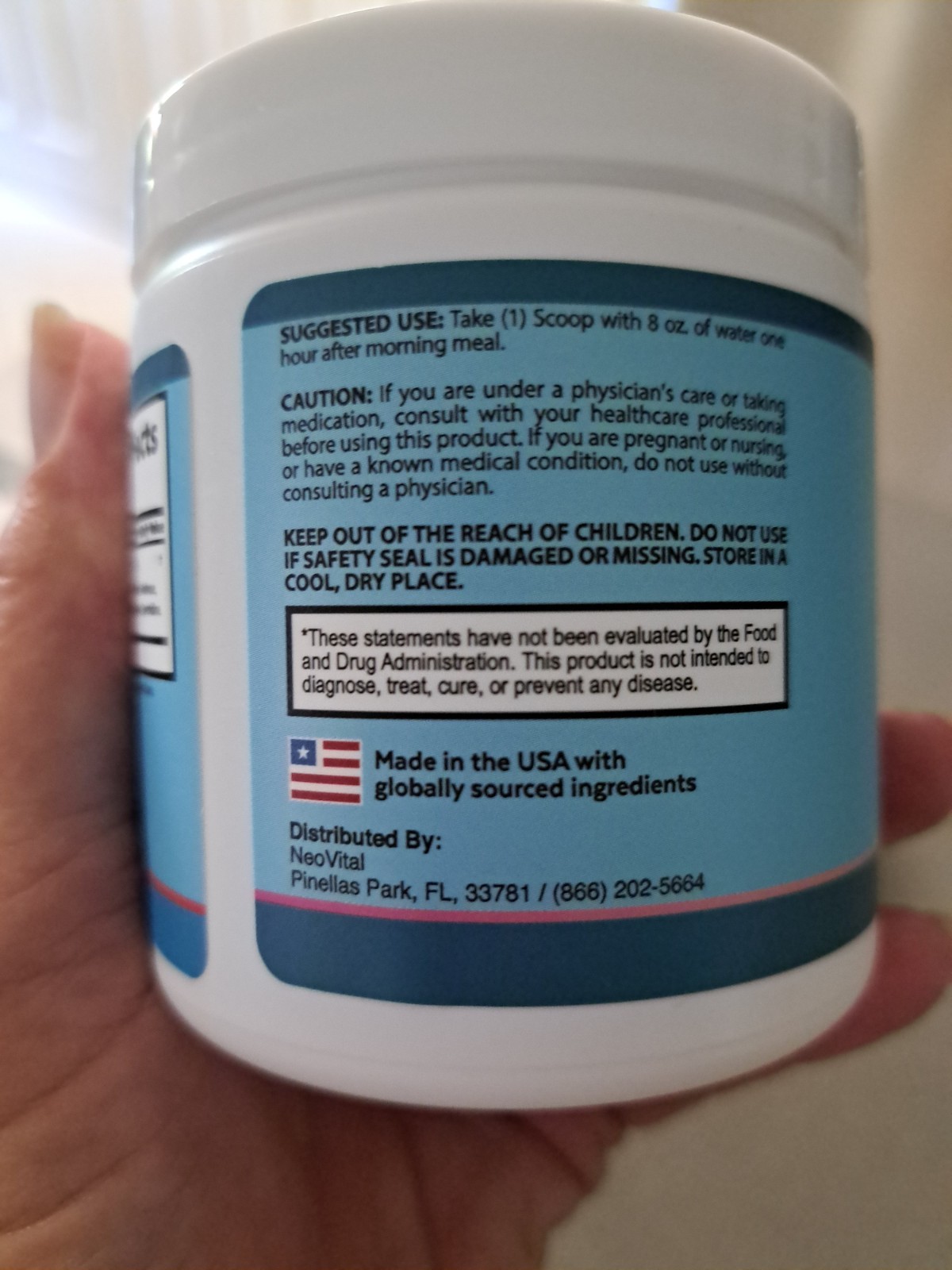 NeoVital Dietary Supplement Powder 8 oz Natural Flavor-5 Jars Exp 03/2029