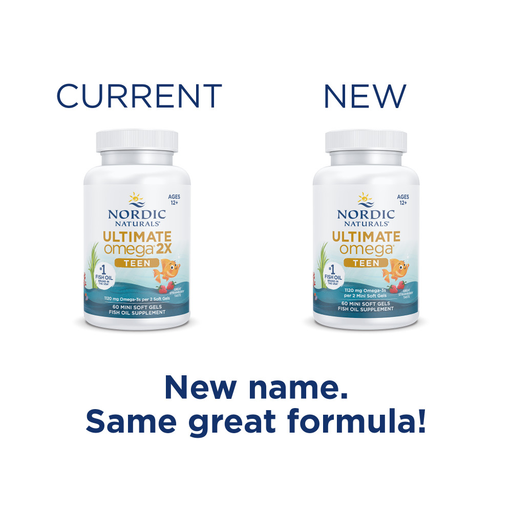 Nordic Naturals Ultimate Omega-2x Teen – Omega 3 Formula for Teenagers, 60 Ct