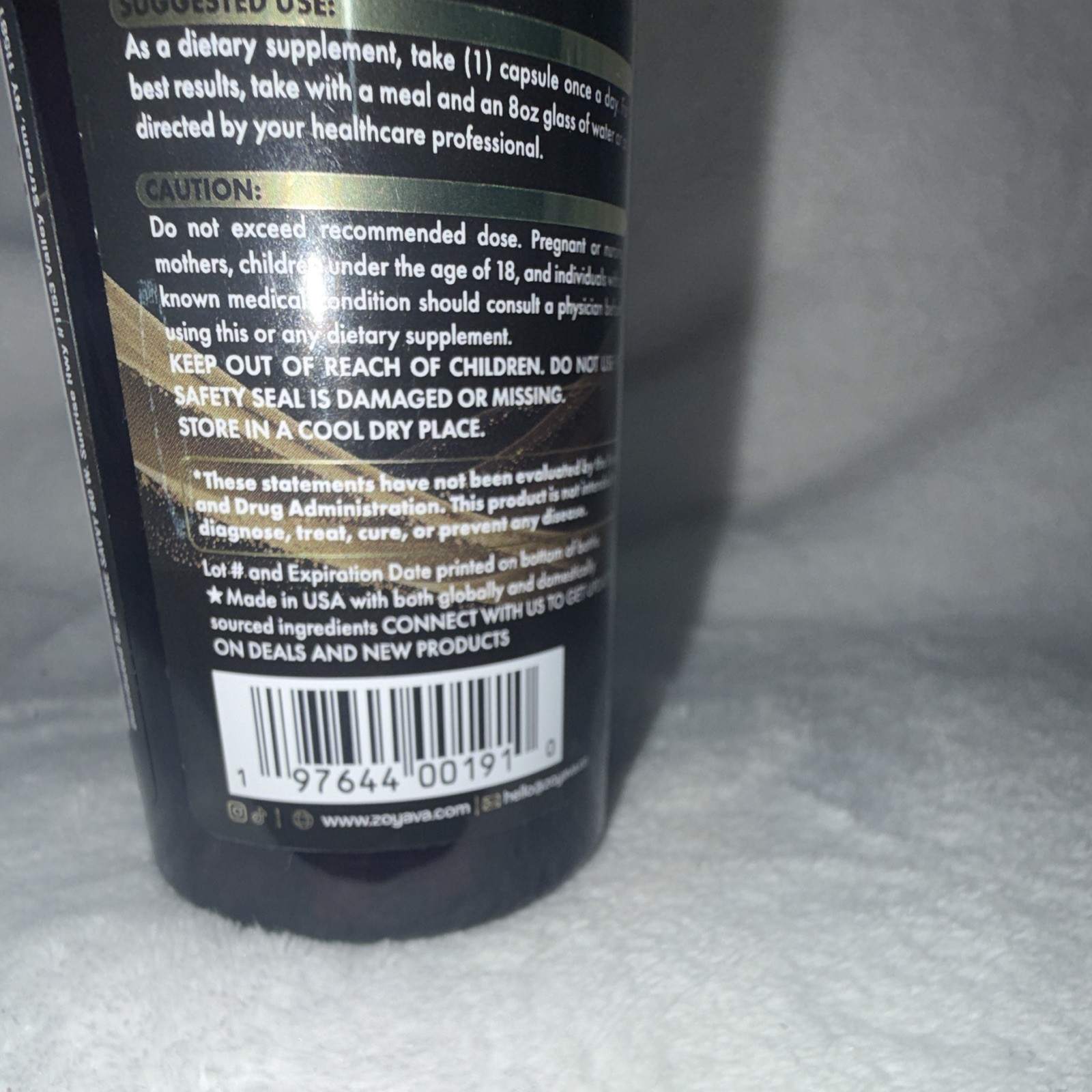 Zoyava Extra Strength Shilajit Ashwagandha Rhodiola Panax Ginseng 60 Caps