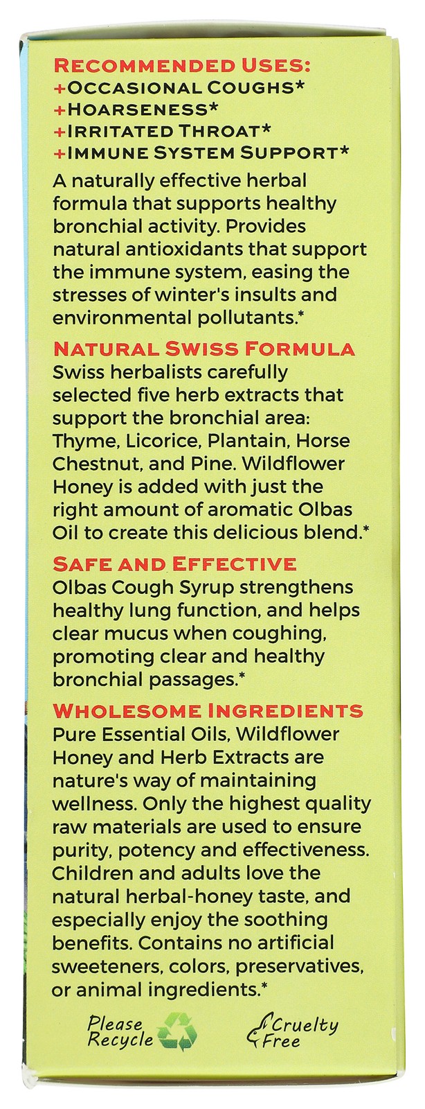 Olbas Honey & Herbs Cough Syrup Bronchial Support 4 Fl Oz Herbal 1 Pack