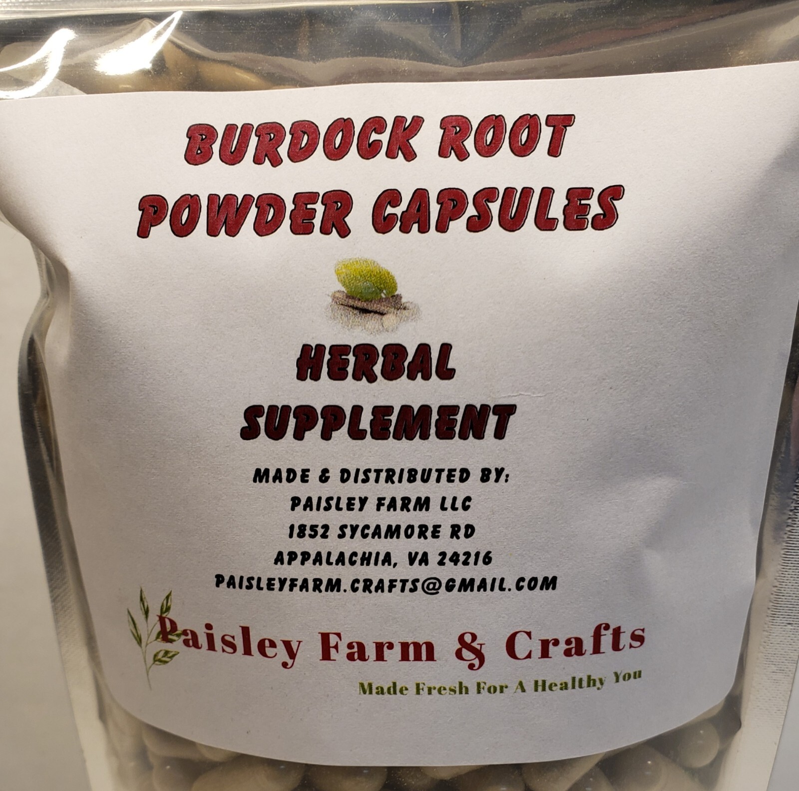Burdock Root Capsules 300 Ct – Made Fresh On Demand!
