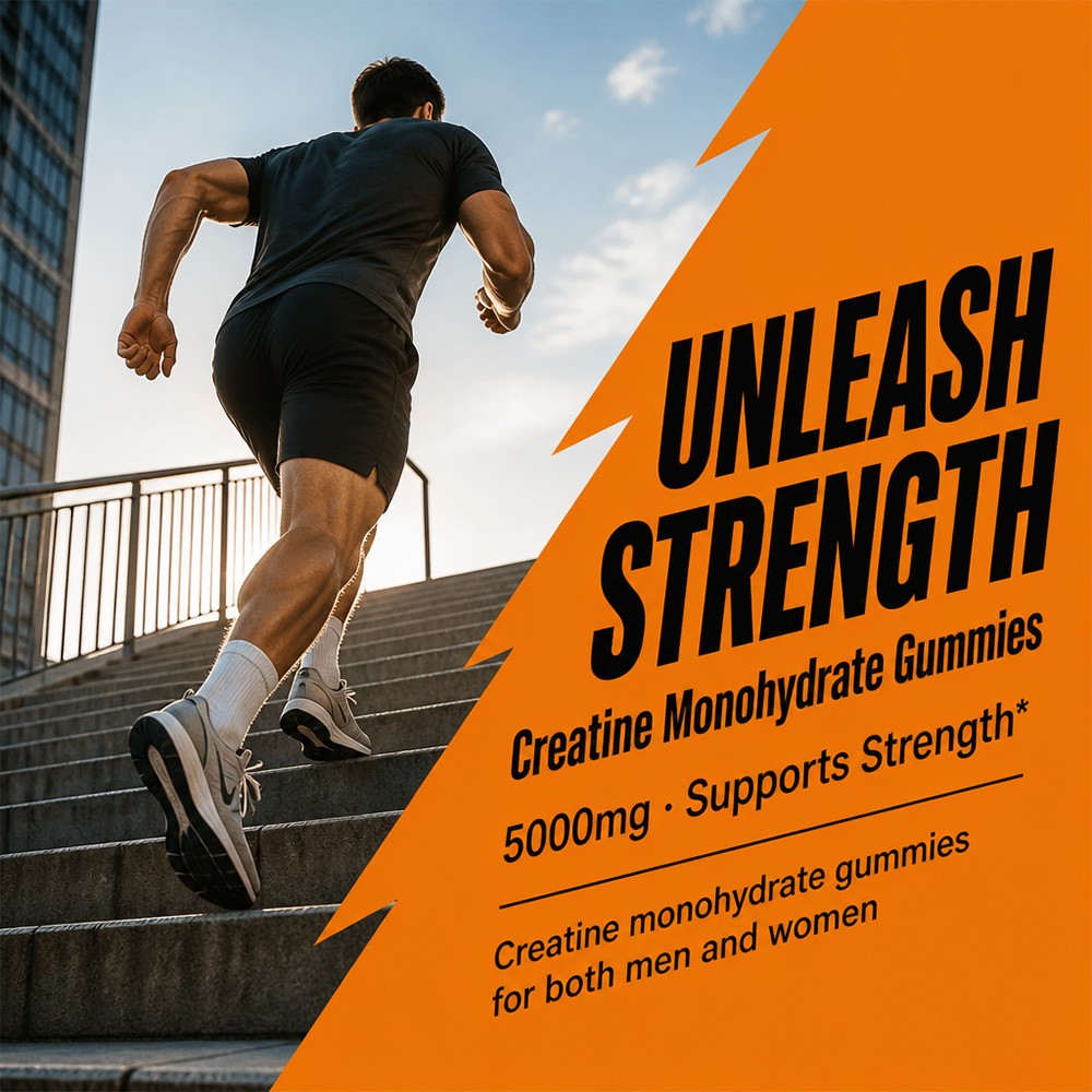 Creatine Monohydrate Gummies 5000mg Muscle Recovery Energy 60 Count