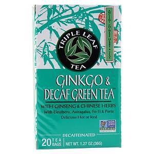 Triple Leaf Tea Ginkgo & Decaf Green Tea 20 pckts