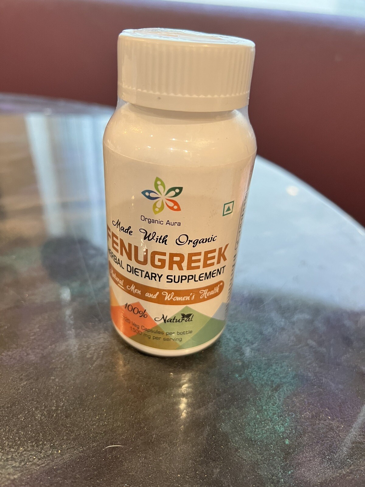 Organic Aura Fenugreek Organic 1500mg 120 Capsules BB 10/24 NEW