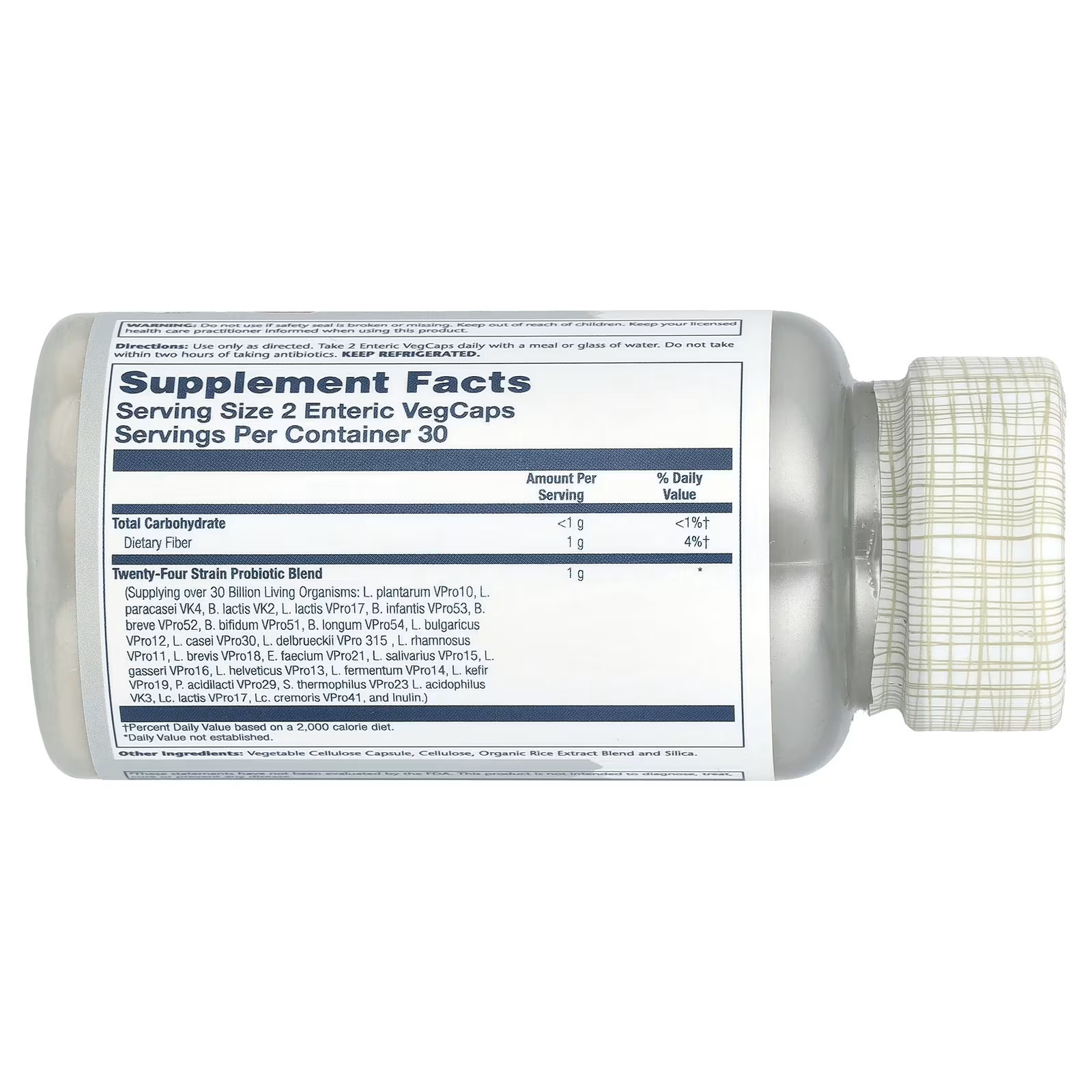 2 X Solaray, Super Multidophilus, 30 Billion, 60 Enteric Vegcaps (15 Billion CFU