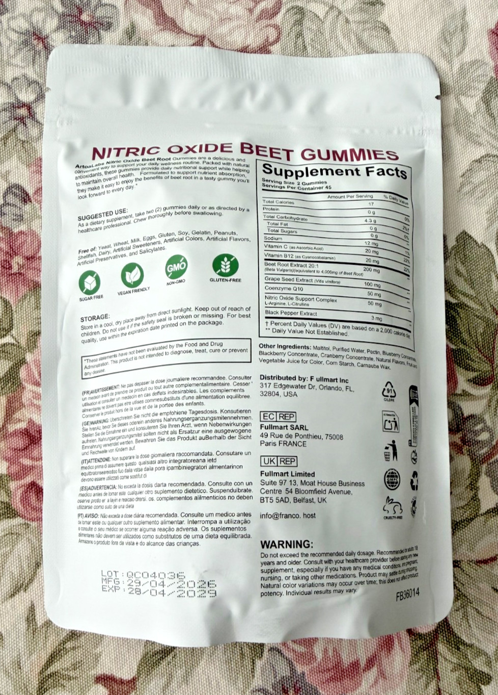 Beet Root Gummies ~ 90 Heart Health Chews for Blood Pressure Support Supplement