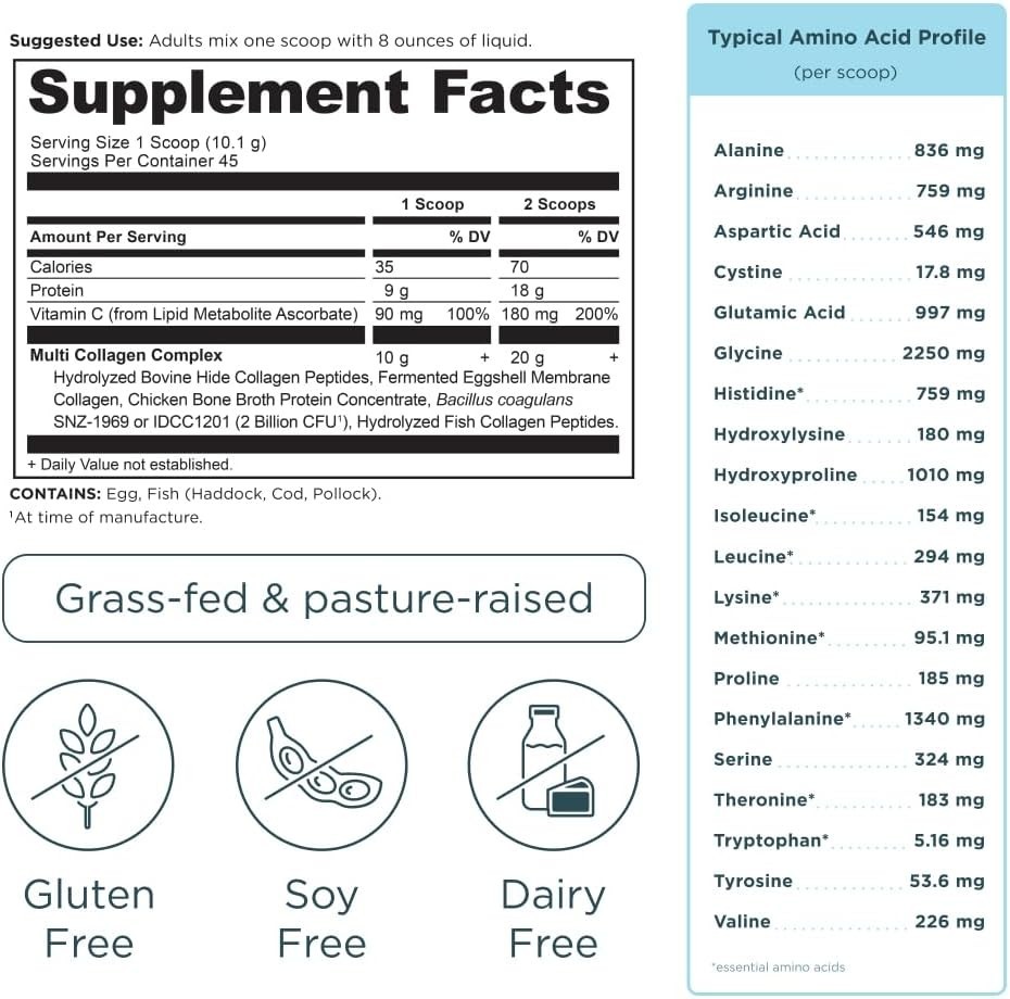 Ancient Nutrition Multi Collagen Protein Powder Pure 454.5 g (1 lb / 16 oz)