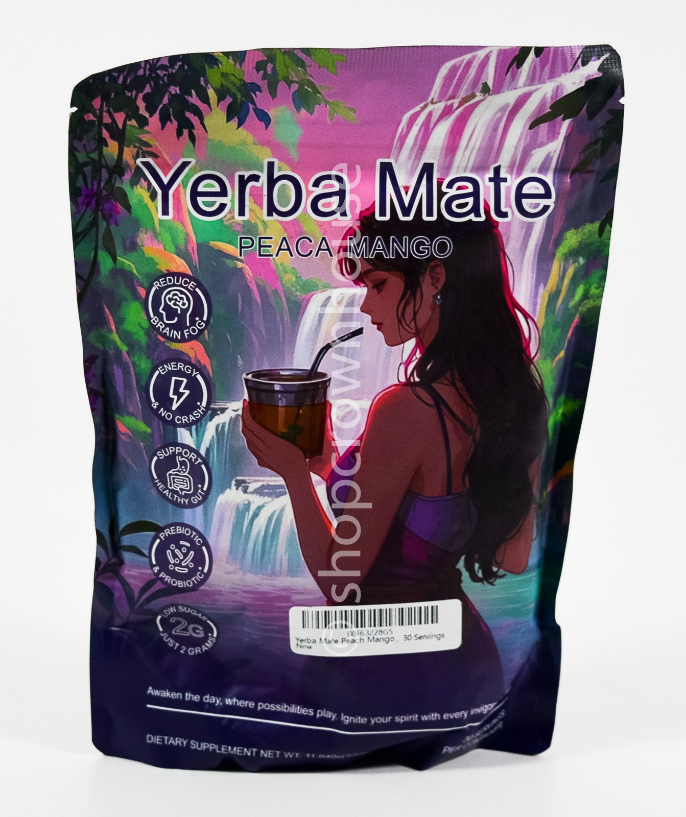 YERBA MATE dietary supplement Powder 11.64oz magic PEACH MANGO tea 30 servings
