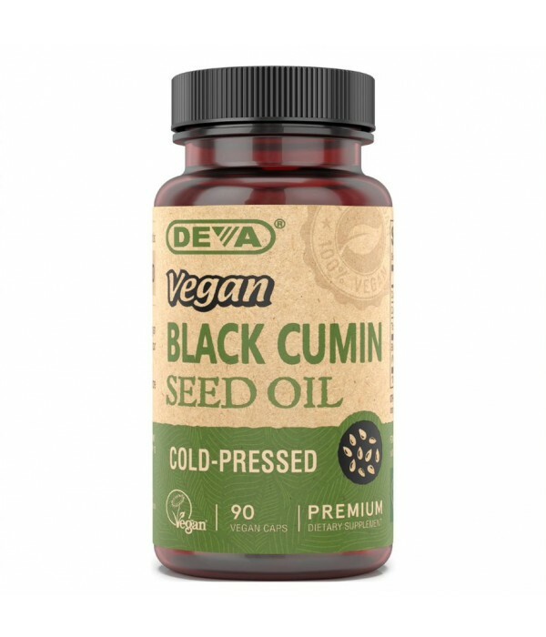 Deva Vegan Black Cumin Seed Oil – 90 Vegetarian Caps – Cold Pressed – Organic