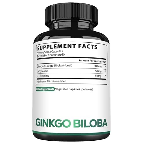1000mg Ginkgo Biloba Supplements with L-Tyrosine, L 120 Count (Pack of 1)