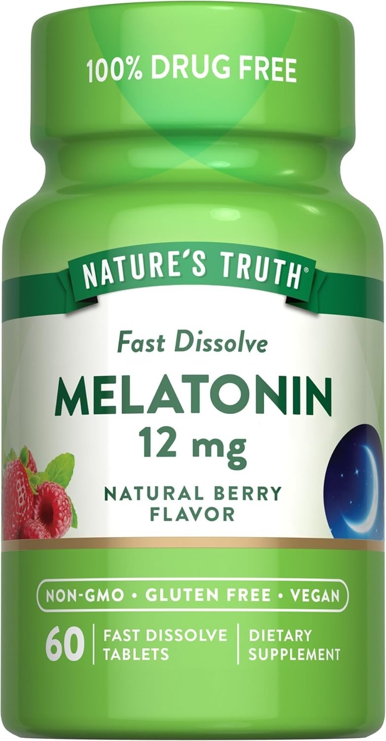 Nature’s Truth Sleep Melatonin 12mg Fast Dissolve Tablet 60ct, Exp 04/27