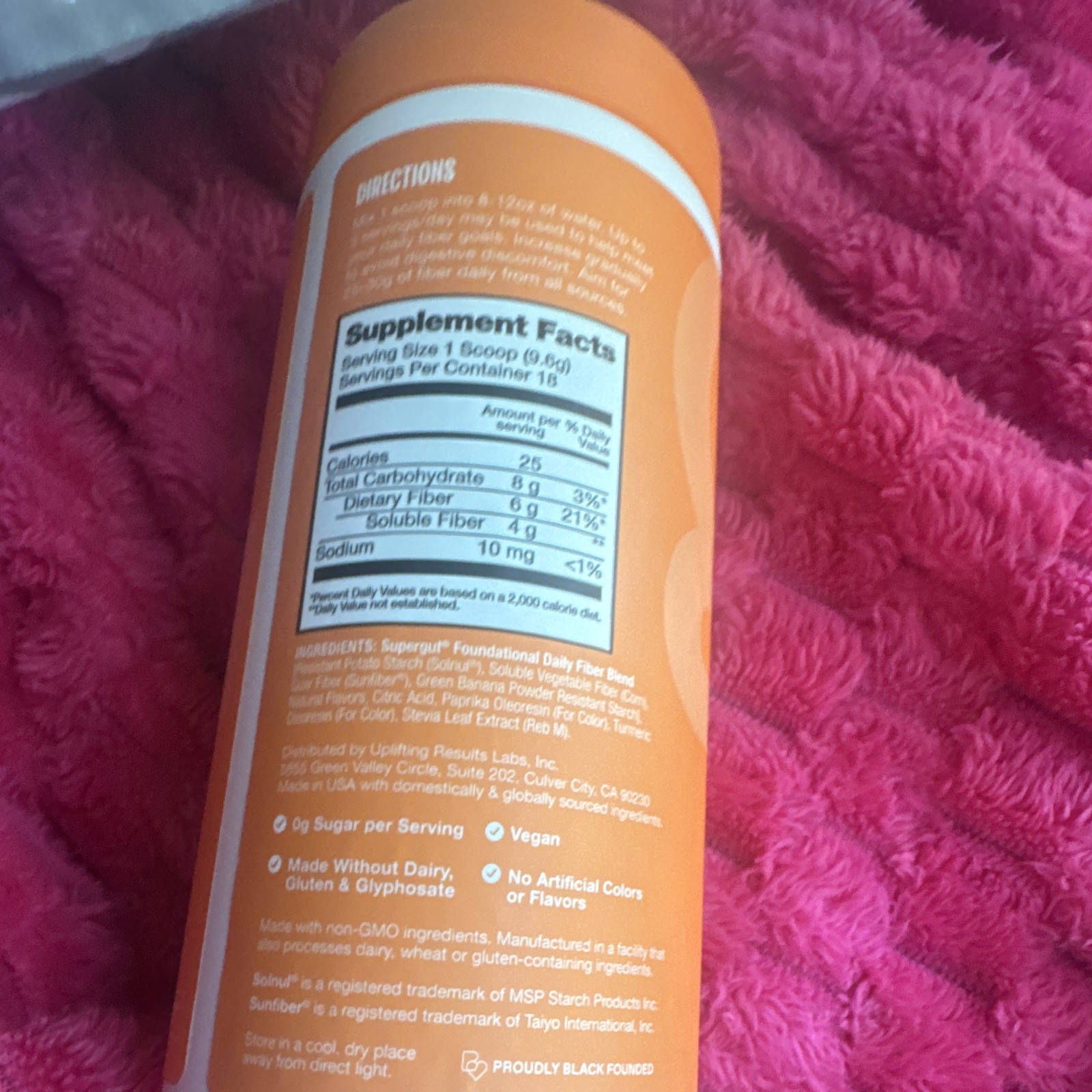 supergut Daily Fiber Prebiotic Powder Cocoa & Mango 8.1oz Exp 2/2027