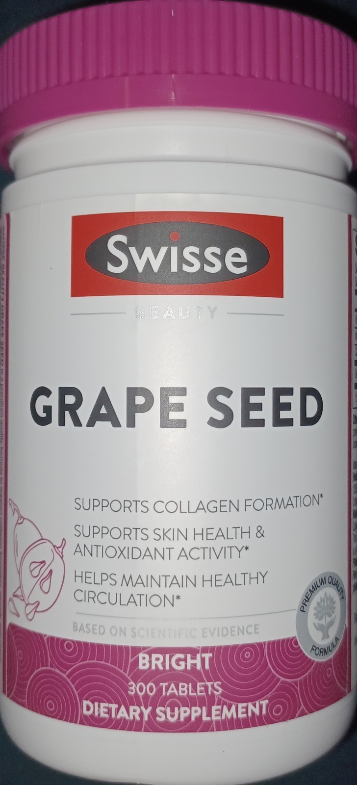 Swisse Grape Seed Extract Grapeseed Antioxidant Supplement w/ Vitamin C 300 CT
