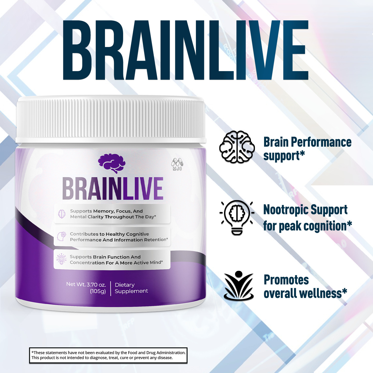 (1 Pack) BrainLive Powder Advanced Brain Supplement Brain Live 30 Servings