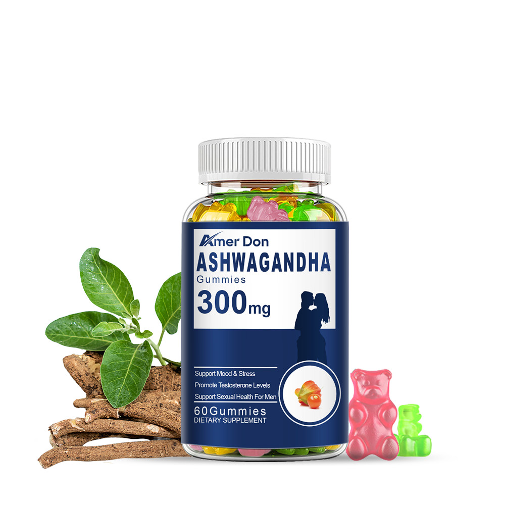 Organic Ashwagandha Gummies 300mg-60 Vegan Pills-Strong Stress Support USA