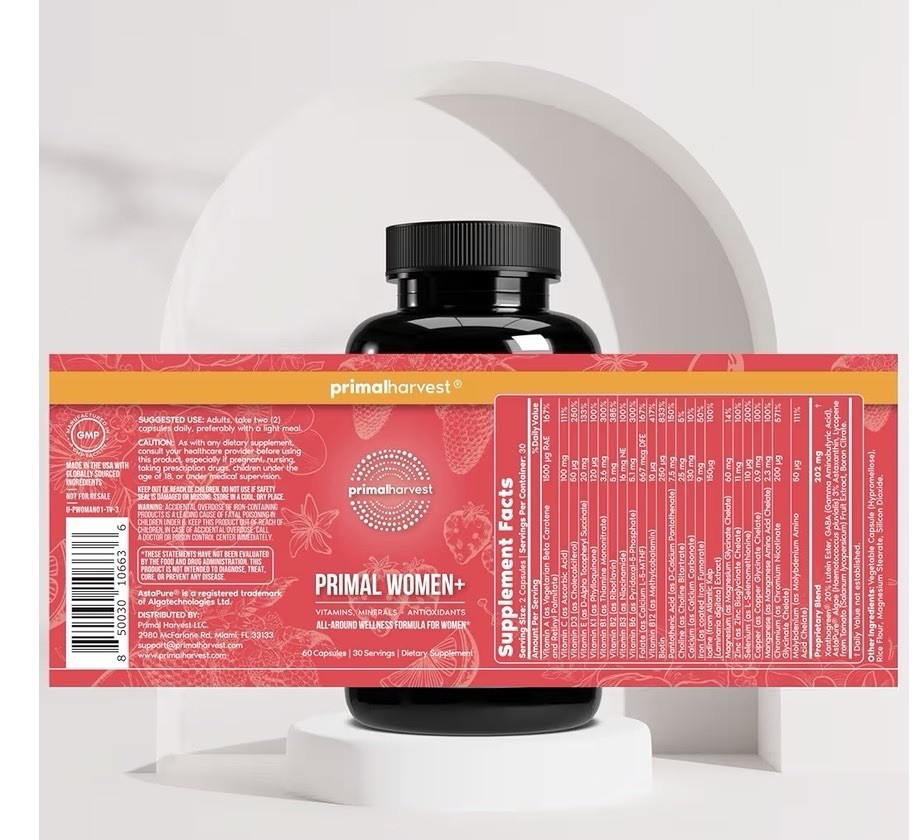 Primal Harvest Women+ Multivitamin All Around Multivitamin Formula 2 Packs