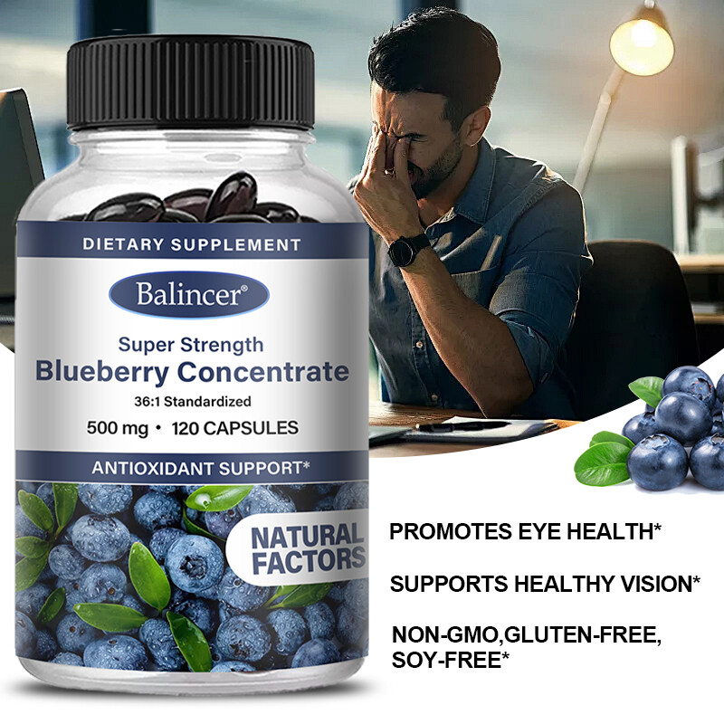 Blueberry Concentrate Supplement, Support Eye Health And Vision, Antioxidant