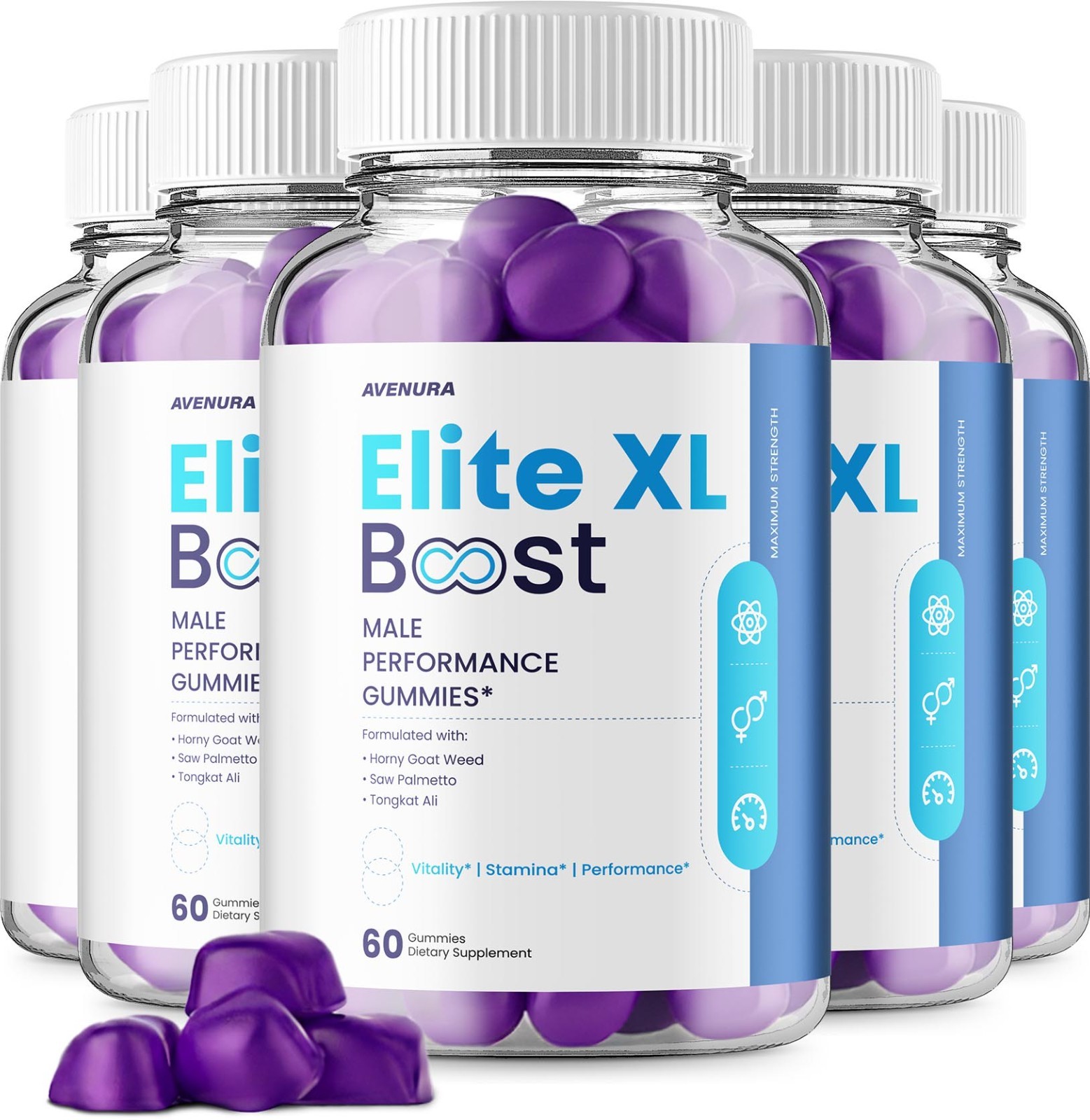 (5 Pack) Elite XL Boost Gummies for Men – Advanced Gummy Natural Blend Vitamins