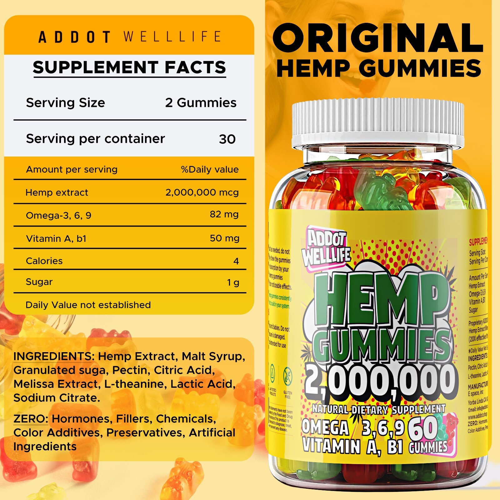 Natural Vegan Gummies – Pain Relief, Stress & Anxiety Support, Sleep Aid