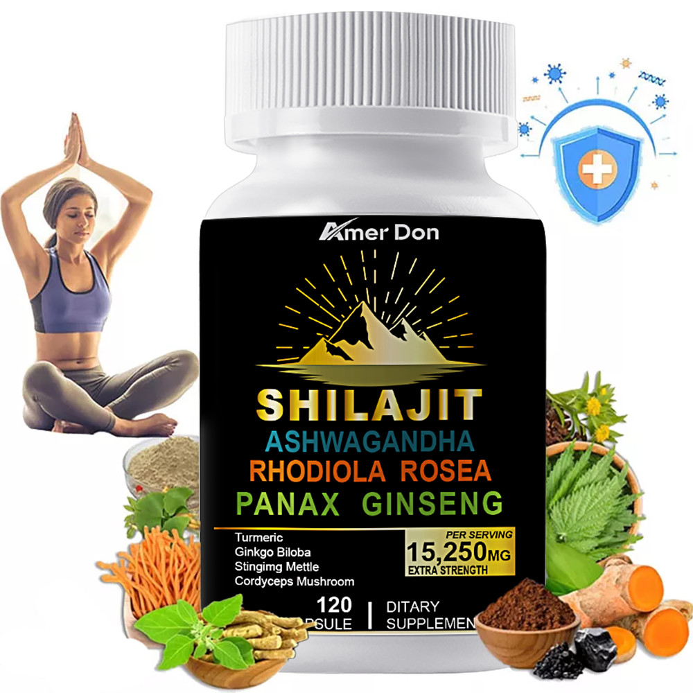 Himalayan Shilajit 9000mg 120 Caps 100% Pure Extract Fulvic Acid Best Shilajit