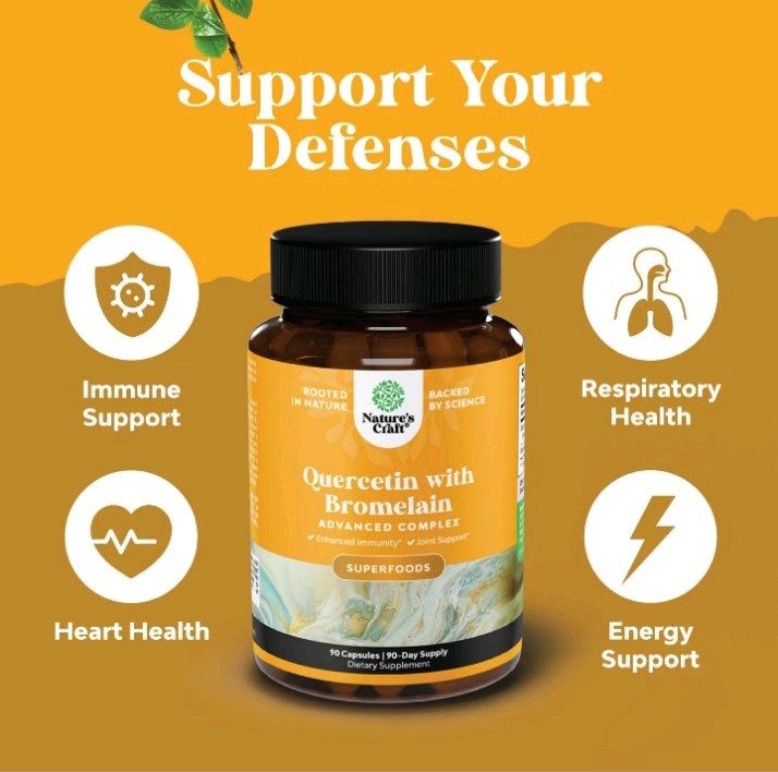 Pure Quercetin with Bromelain Supplement for Immune Aid – High Potent 90ct