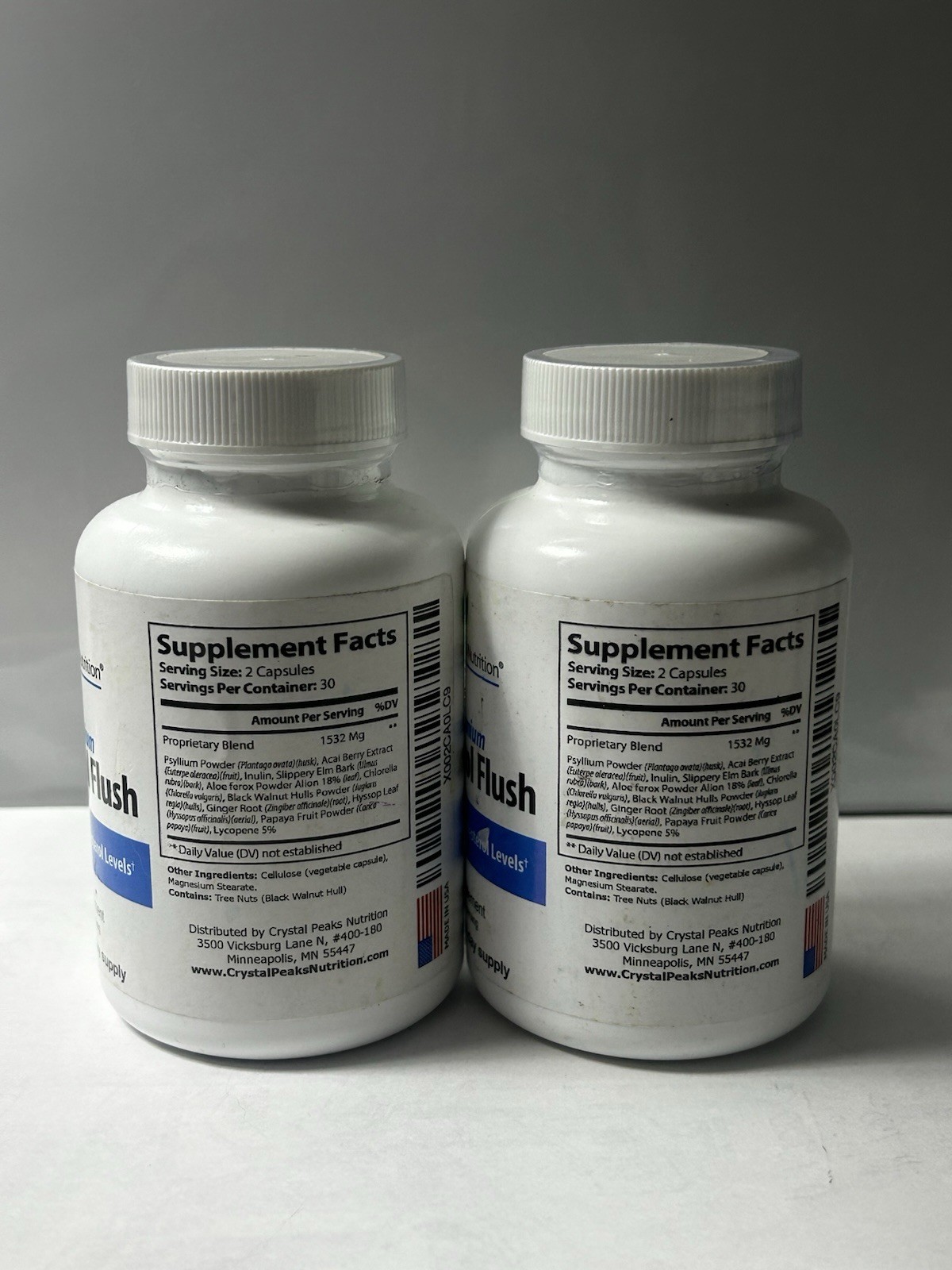 2 Pack CRYSTAL PEAKS NUTRITION Cholesterol Flush 120 Count Total EXP. 10/28
