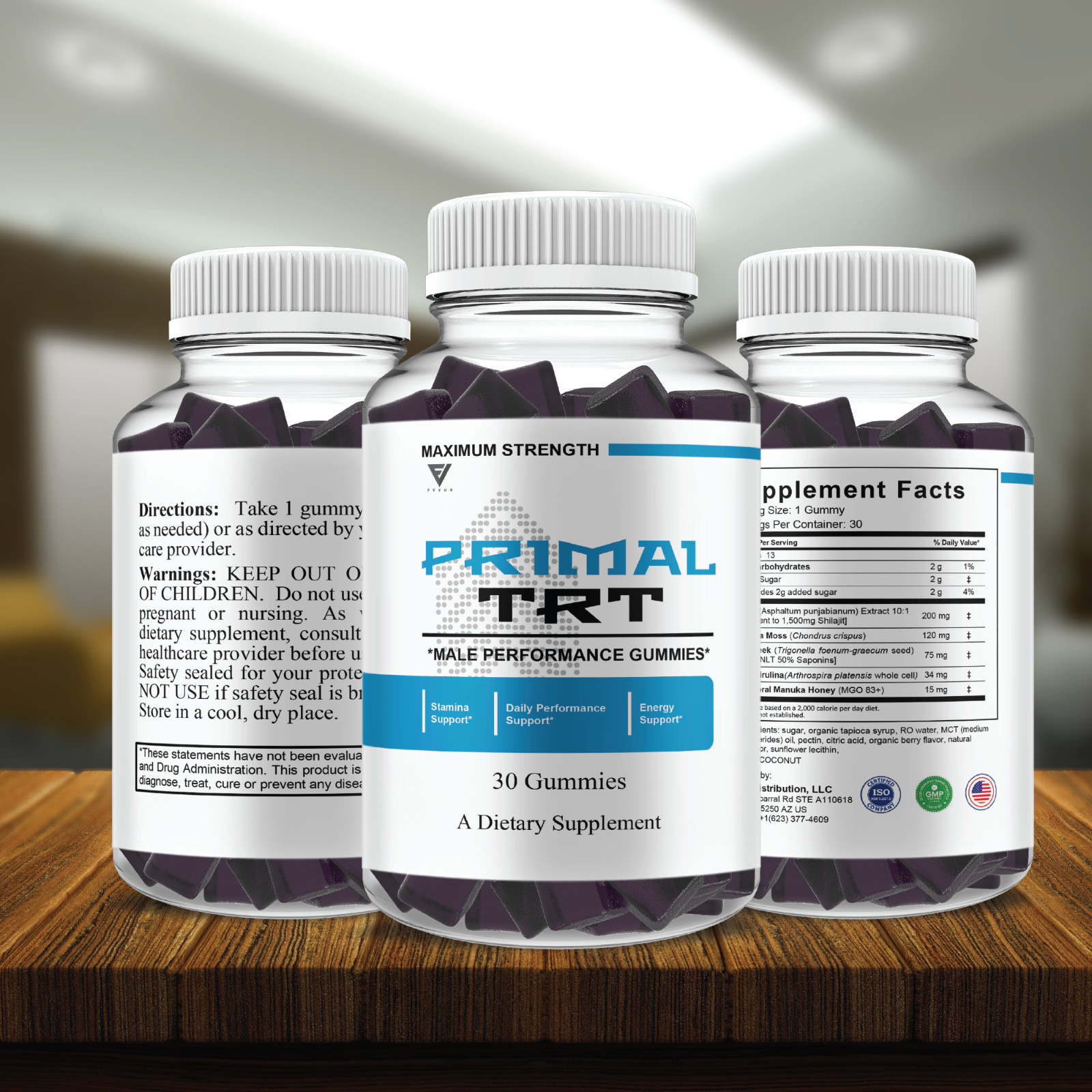 (2 Pack) Primal TRT Gummies, PrimalTRT Performance Supplement (60 Gummies)