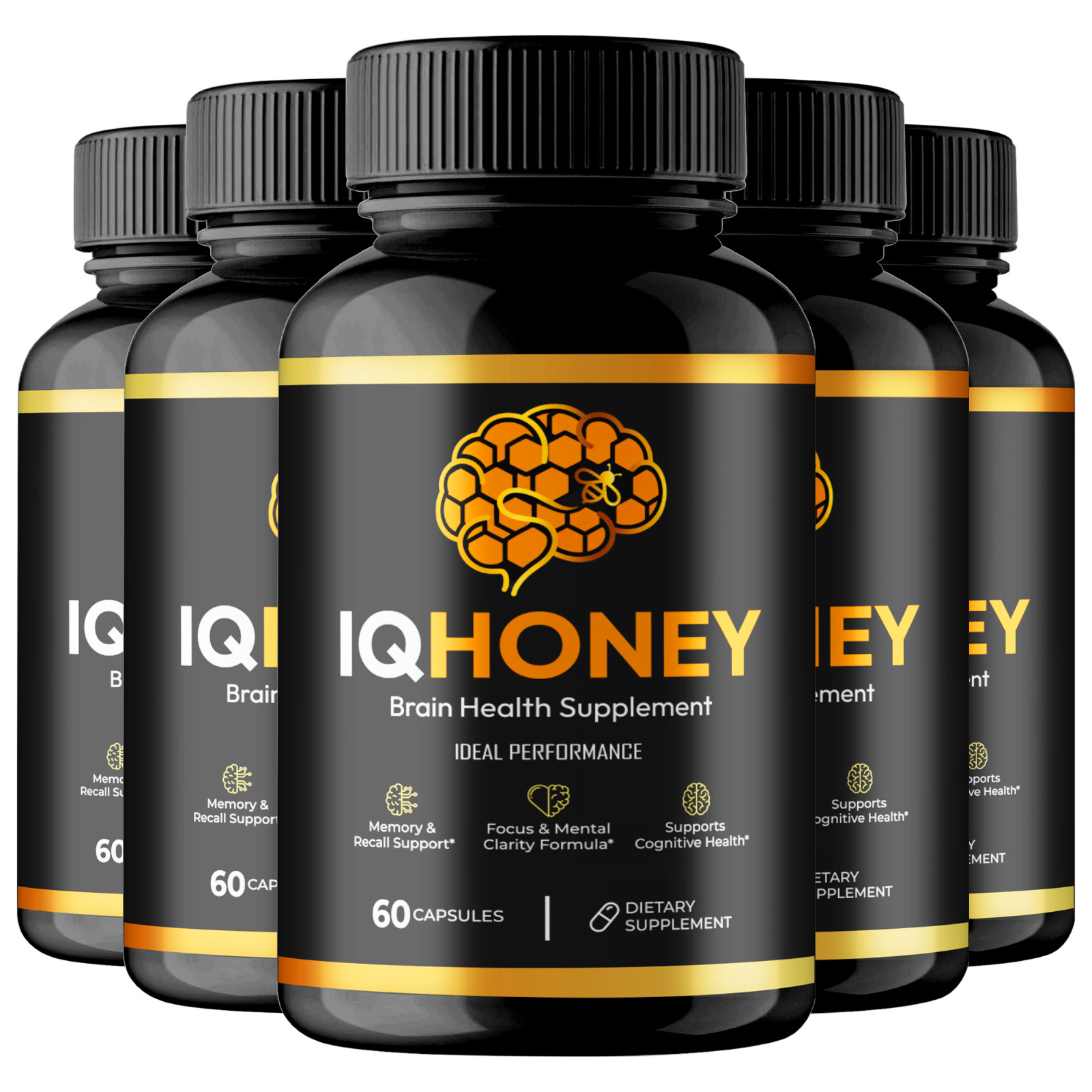 IQ Honey Supplement Capsules, Official IQHoney for Brain Health (5 Pack)