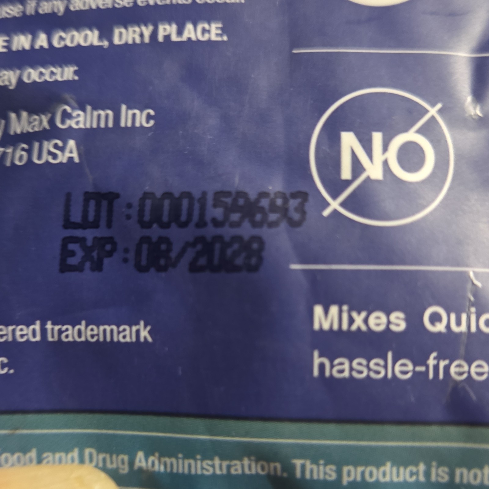 Max Calm Relaxing Drink Mix Magnesium Glycinate + KSM-66 Raspberry-Lemonade 30ct