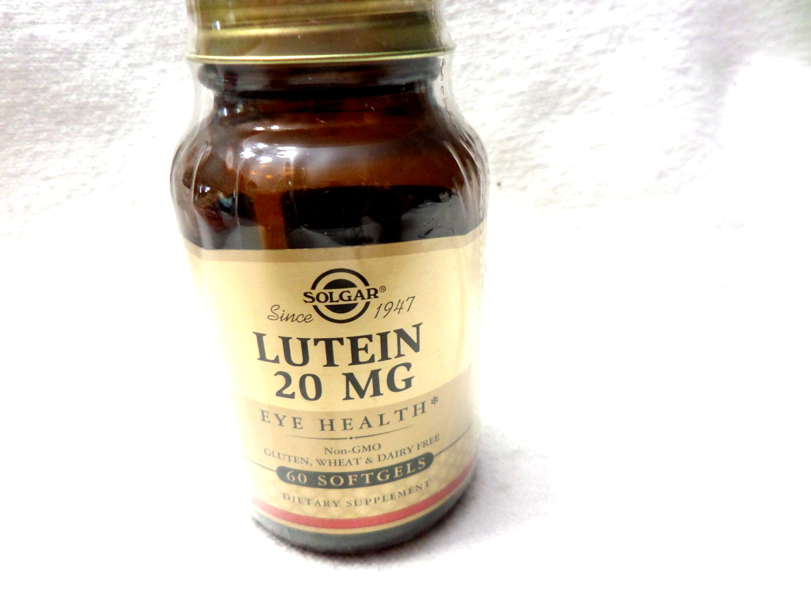 Solgar: Lutein 20mg for Gluten-free, 60 Softgels- New/Sealed Exp:8/27